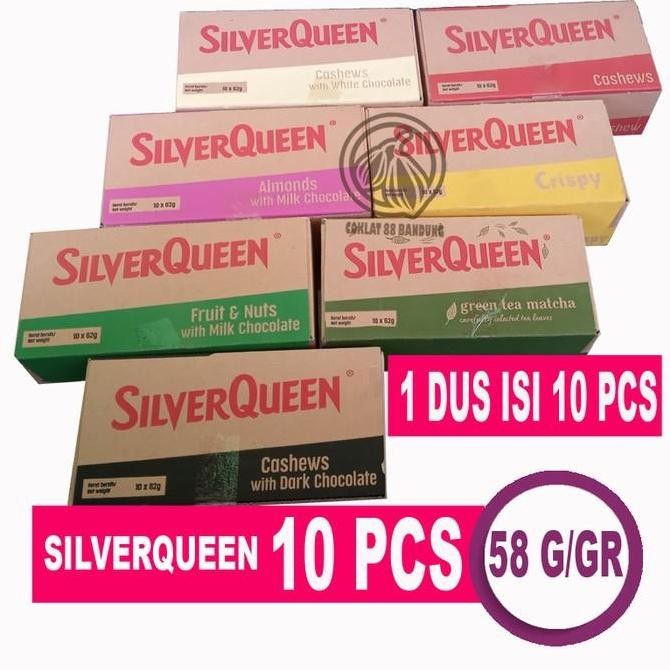 

New SILVERQUEEN 58 GRAM 1 BOX 10 PCS, SILVER QUEEN 58GR 1 DUS X 10 X 58 GR
