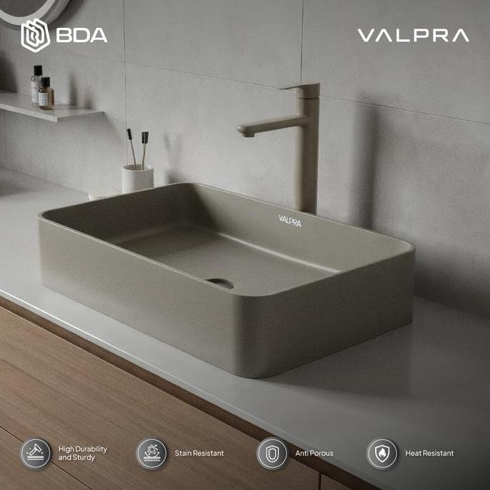 Valpra Wastafel Cuci Tangan Wastafel Kamar Mandi Wastafel Meja Wastafel Granit Kotak V Gb 6040 Sq