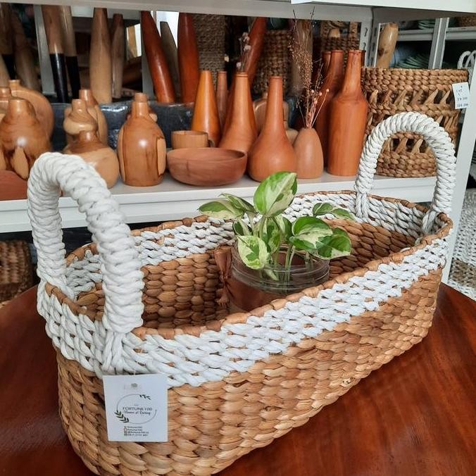 Keranjang Anyaman Toples Bumbu / Rafaya Eceng Tempat Toples J05