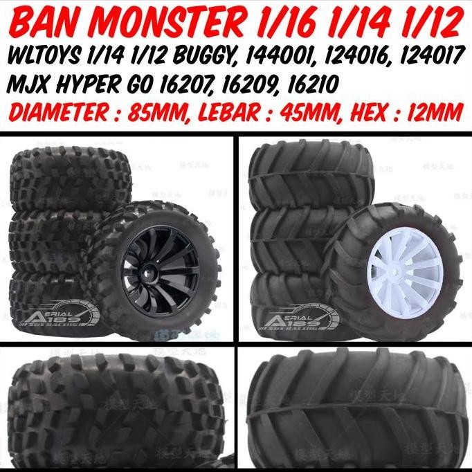1Pcs Ban Monster Bigfoot Wltoys 1/14 1/12 124016 124018 124007 Mjx Hbx