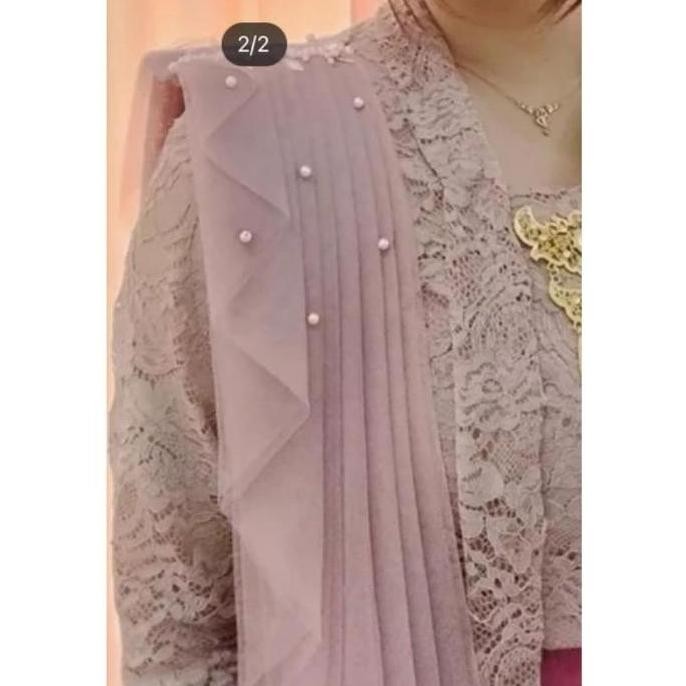 Trendy Slayer Pundak Kebaya Mutiara Tabur / Sayap Pundak / Selendang BS