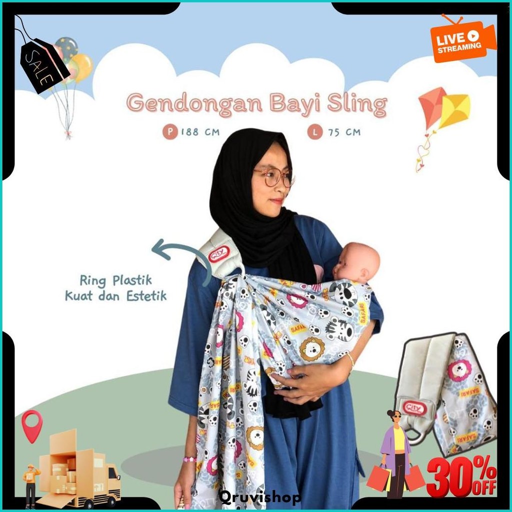 Gendongan Bayi Multifungsi Ring Sling Gendongan Bayi Panjang Ring Sling Cod