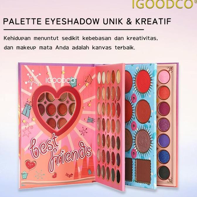 PROMO DISKON - IGOODCO New 82 Color Eye Shadow Book Shimmer Matte Shimmering Powder Sequins Three La