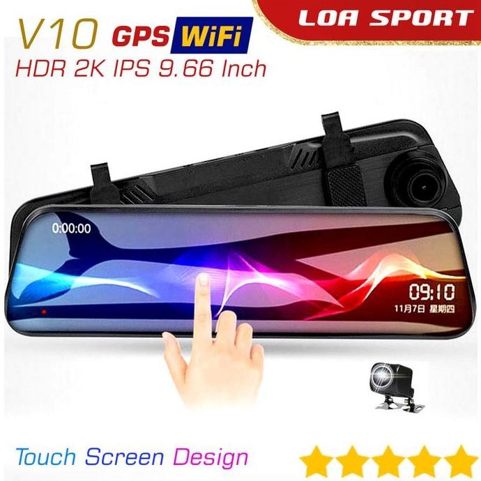 TERMURAH - Spion Kamera Mundur Mobil Dashcam Depan Belakang GPS WIFI HDR 2K IPS