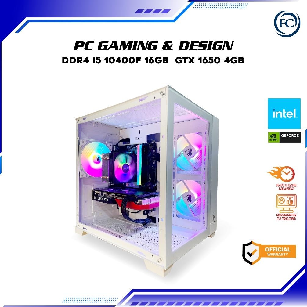 NEW PC GAMING & DESIGN FULL SET DDR4 I5-10400F / 16GB / 1650 4GB + MONITOR