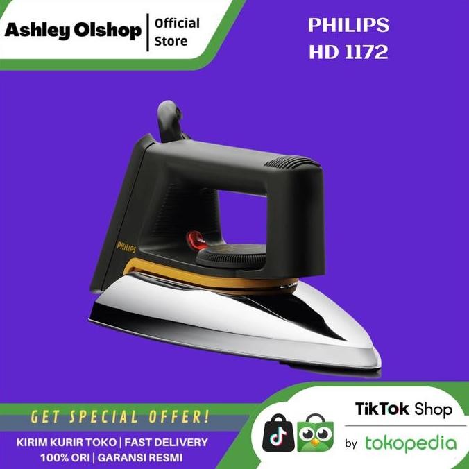 NEW - Setrika Kering Klasik Philips HD1172 Setrikaan Classic Philips HD 1172