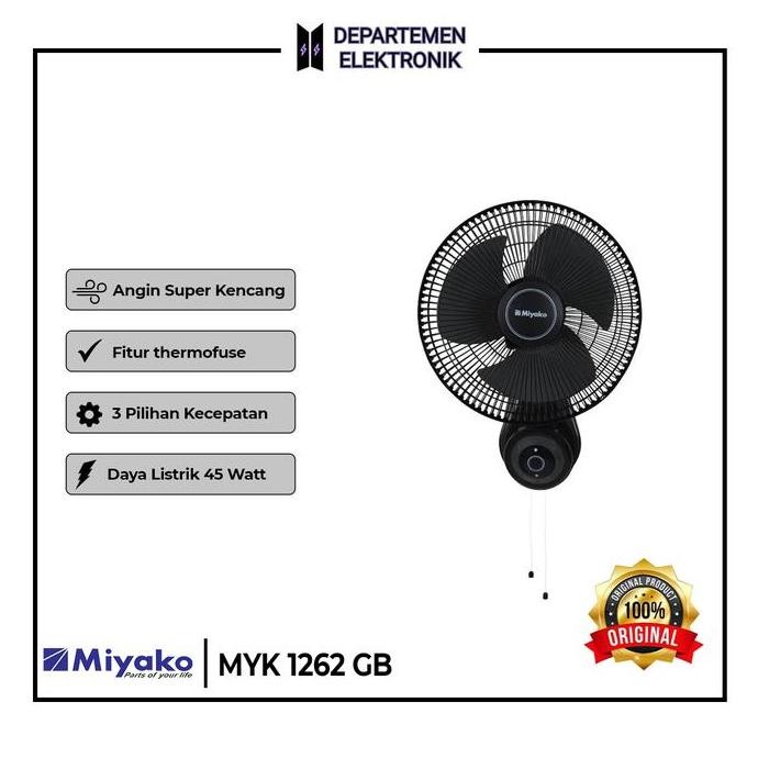 TERBARU - Miyako Kipas Angin Dinding / Wallfan Miyako 12 Inch 1262 GB