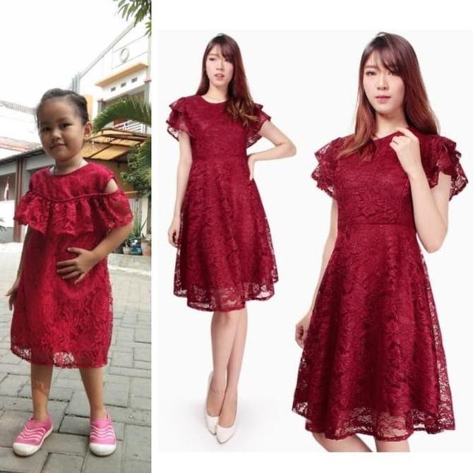 TERLARIS - Couple Dress Midi Mikha ibu dan anak Wanita