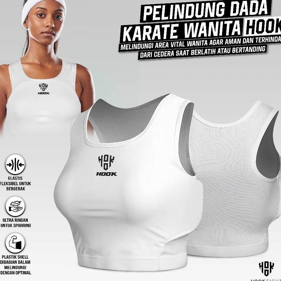 Pelindung Dada Karate Wanita Hook Body Protector Karate Pelindung Badan Dada Karate Chest Protector 