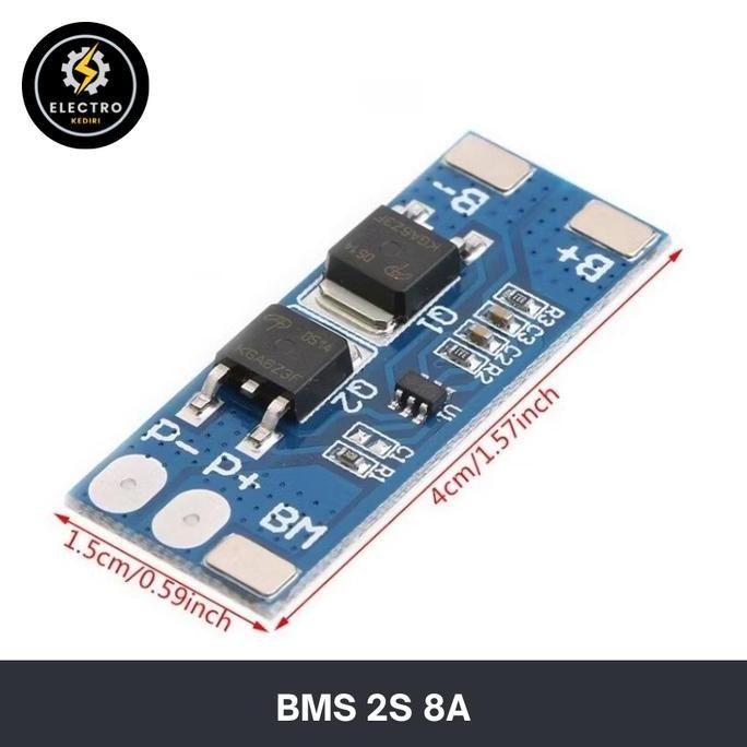 %%%%] BMS 2S 8A 8V 7.4V 8.4V Baterai Li-ion Lithium 2 s 8 a 18650 Charger Module STANDAR