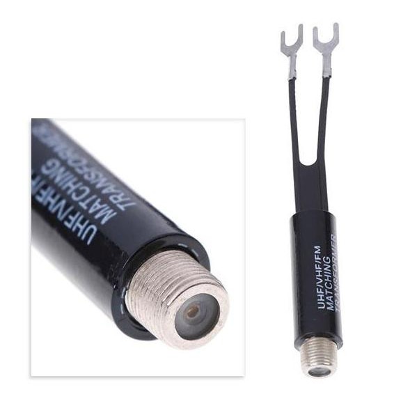 ~~~] Adaptor Transformer Balun Antena UHF TV FM VHF - Konektor F 300-75 Ohm