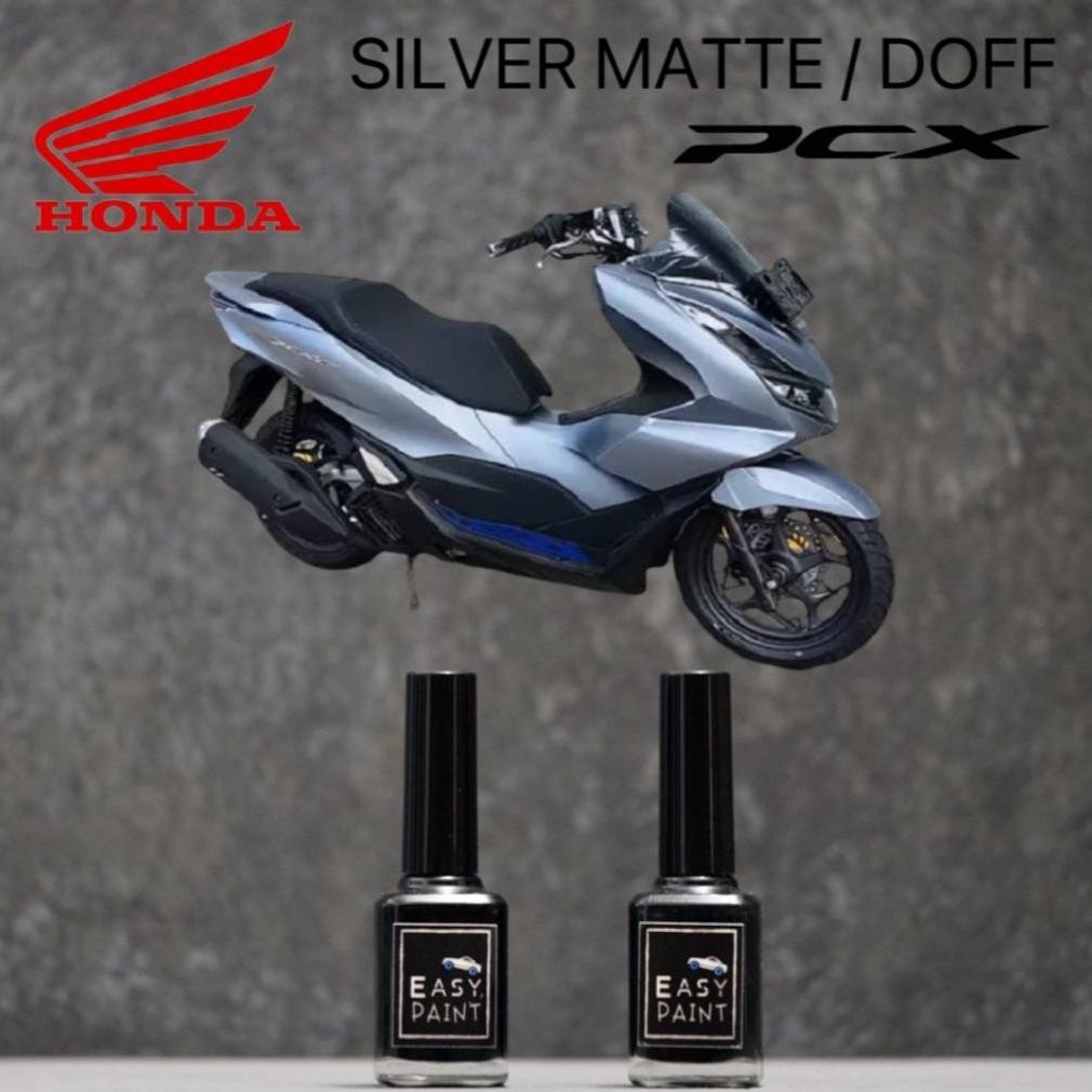 YY- CAT OLES MOTOR SILVER MATTE DOFF DOF HONDA PCX 2024 SILVER MATE DOFF KEBIRUAN ABU MUDA KEBIRUAN 