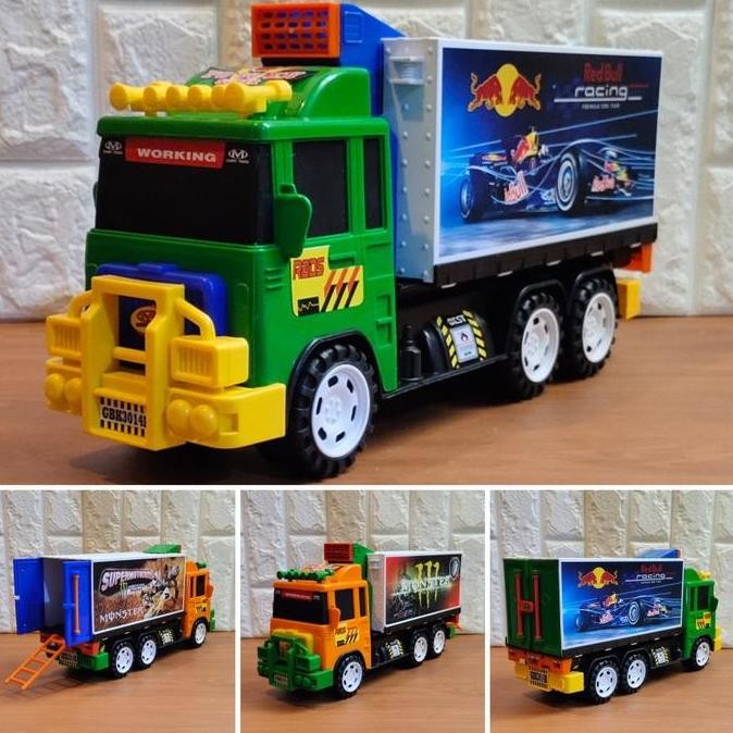 DS109 }} Mainan Truk Kontainer Sponsor - Truk Muatan Edukatif