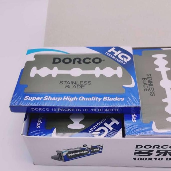 TERBARU - JEJE Silet Dorco Biru Premium 100 Keping Box Biru