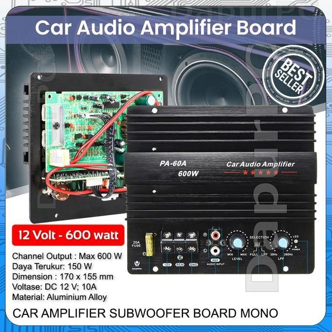 TERLARIS - Car Audio Subwoofer Mono 600W PA-60A Amplifier Board Bass