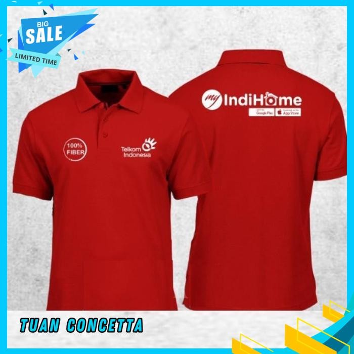 KAOS POLO SHIRT TSHIRT BAJU KERAH DISTRO MY INDIHOME 100% FIBER INDI HOME GOOGLE PLAY APP STORE POLO
