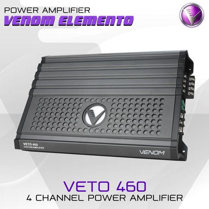 VENOM Elemento Power Amplifier Speaker Mobil VETO 460 Power 4 Channel
