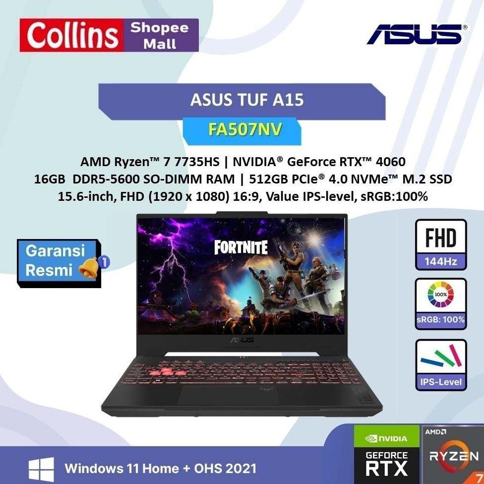 NEW LAPTOP GAMING ASUS TUF A15 RYZEN 7 7745HS RTX 4060 - 16GB 512GB +MS OFFICE 15.6FHD 144HZ