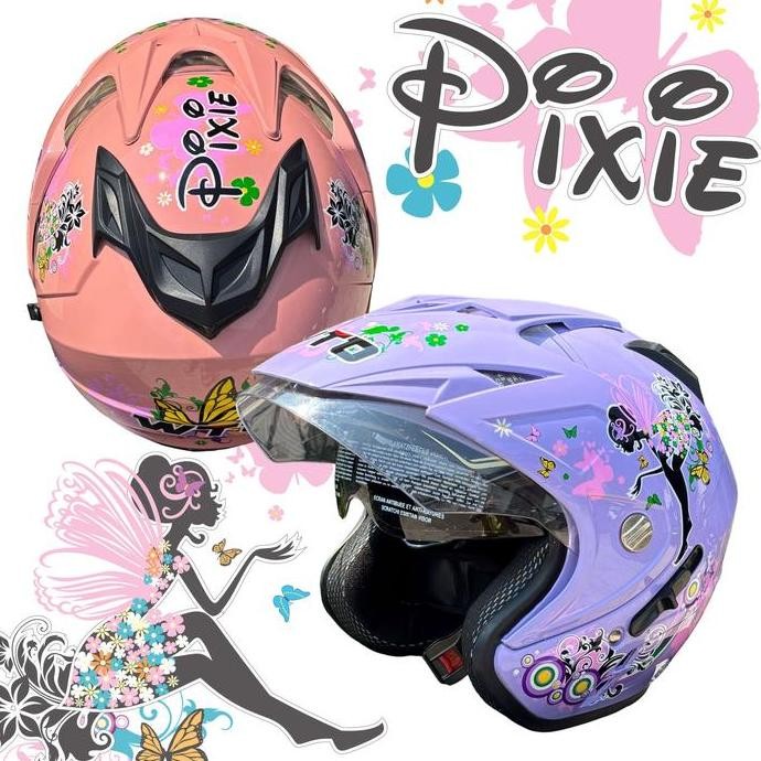 Helm Dewasa Perempuan Impressive Pixie Double Visor SNI Half Face