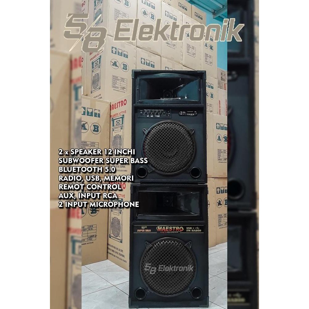 AKATRON SPEAKER AKTIF 12 IN INCH INCHI SUBWOOFER + BLUETOOTH DAPAT 2 BOX 1285 LEBIH OK DARI POLYTRON