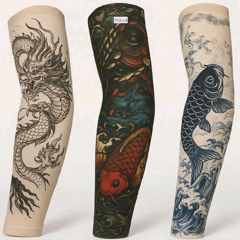 MT06 Manset Tatto Premium / Sarung Lengan Motif Tatto 3D / Manset Tangan Tatto Pelindung Panas Matah