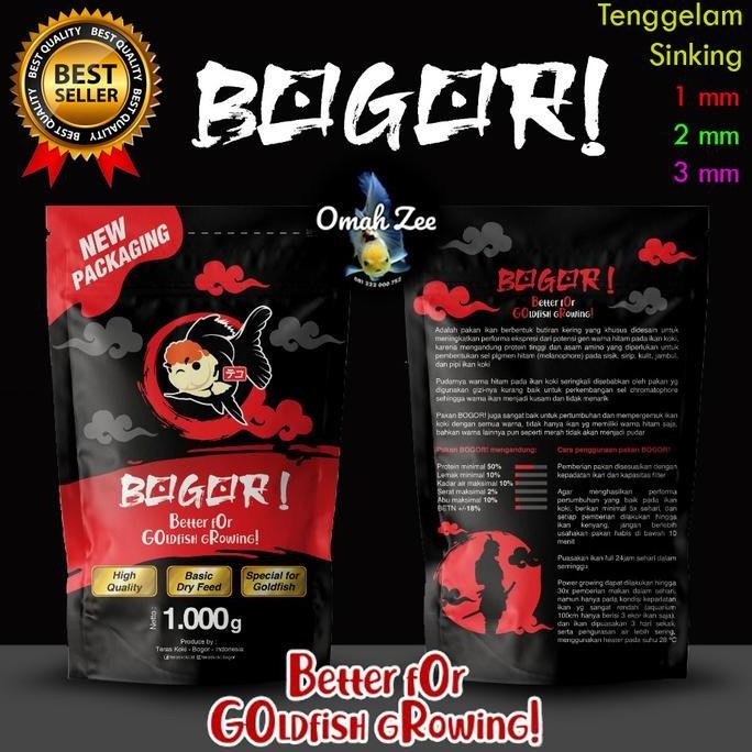 Pelet Pakan Koki Hitam BOGOR Refill 1000 gram sinking tenggelam AME