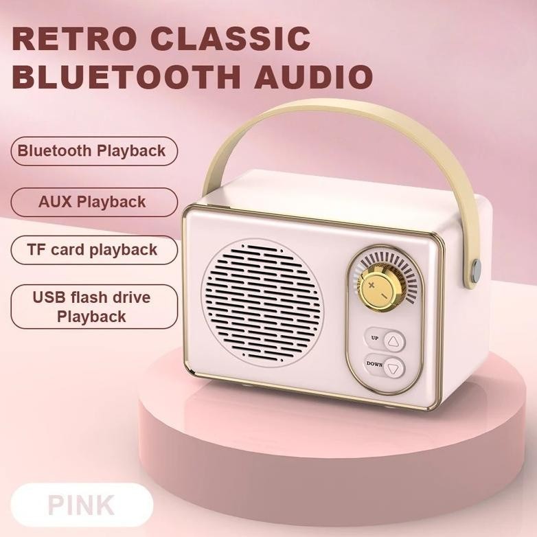 Speaker Bluetooth Mini Speaker Portabel Mini Yang Lucu Speaker Nirkabel Stereo Retro Untuk Outdoor