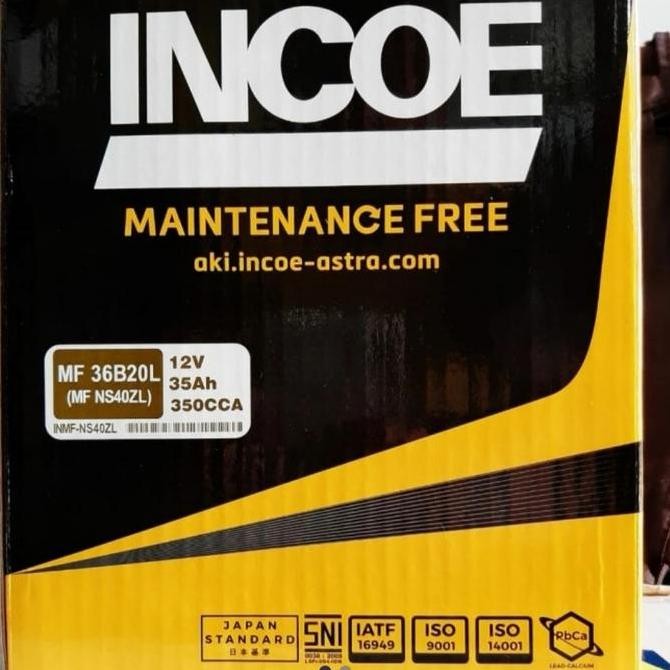 HARGA DISC - AKI BATERAI KERING INCOE MF NS40ZL/NS 40ZL/36B20L MOBIL AGYA CALYA