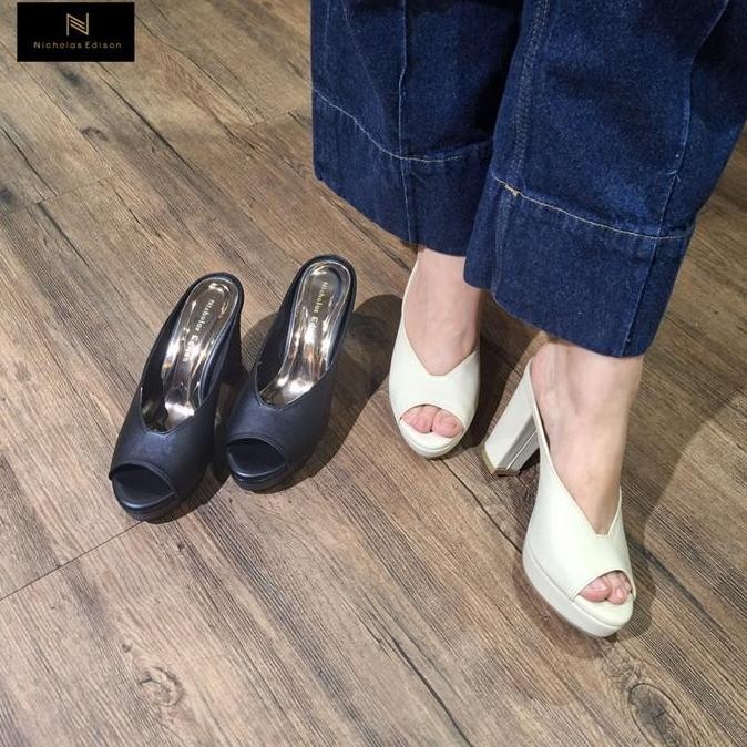 Nicholas Edison Heels Lela Block Heels Slip On Nyaman