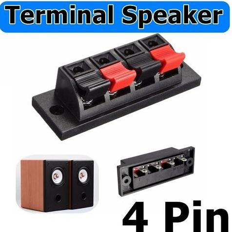 ~~~] Terminal Jepit Panel Speaker 4 Pin Mono Stereo Kabel 4P Power Supply Soket Box AMPLI Amplifier 