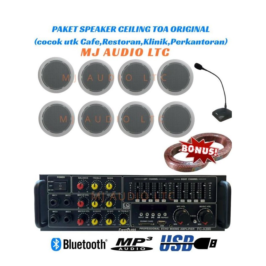 ] PAKET SPEAKER CEILING TOA ORIGINAL (8 SPEAKER)