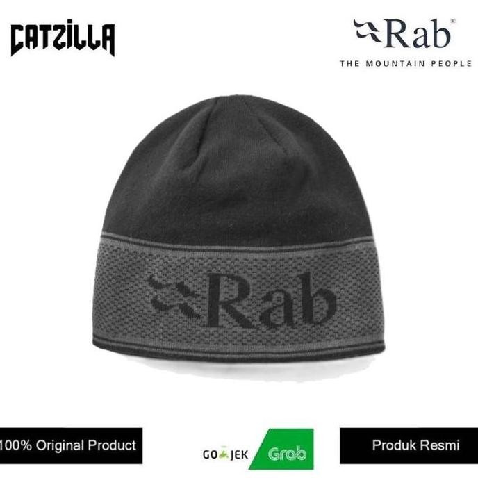 Topi Kupluk Rab Logo Band Beanie - Black Graphene RDN