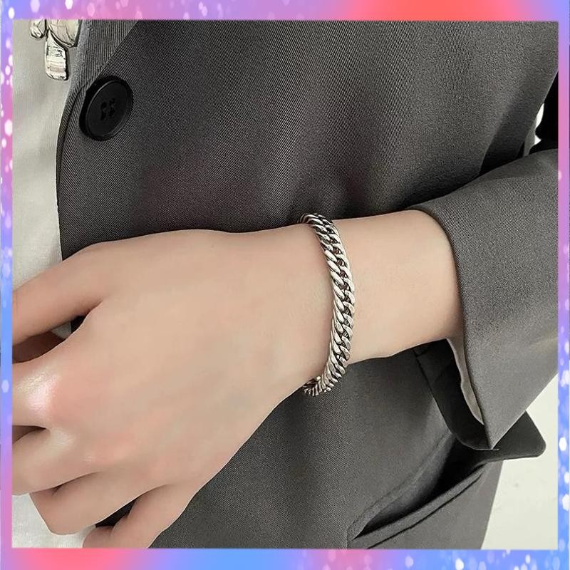 Diskon Gede Gelang Pria Wanita Titanium Rantai cowok cewek keren anti karat bangle ori original - Te