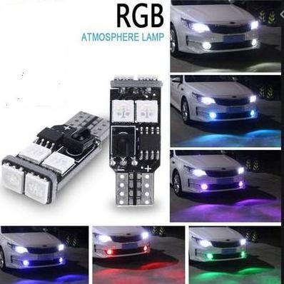 Termantab] Lampu LED Senja T10 5050 6 Mata RGB 7 Warna 14 Mode Standby Strobo