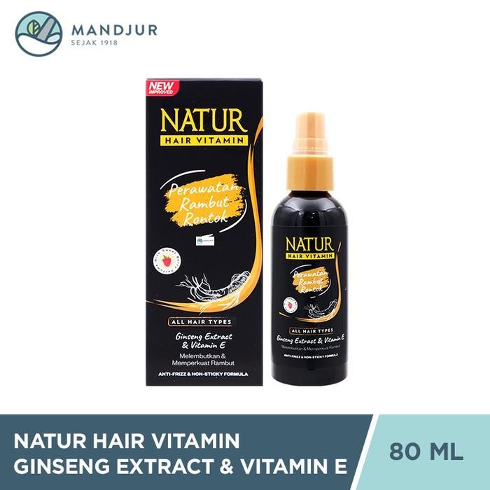 Natur Hair Vitamin Ginseng Extract & Vitamin E 80 ML - Vitamin Semua Jenis Rambut