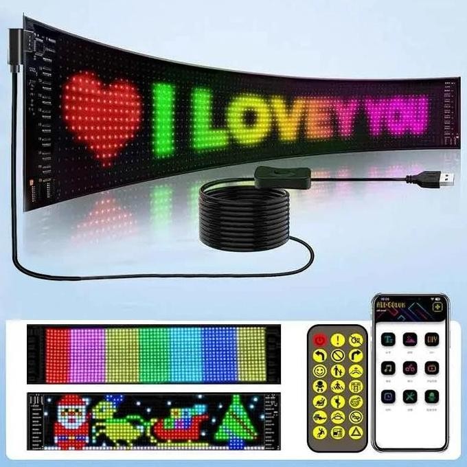 Lampu LED Matrix Panel RGB Led Running Text Super Tipis LED 2121 | LED SCREEN Programmable Flexible 