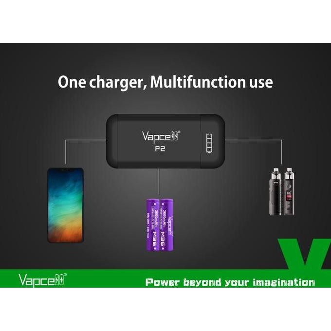 Authentic Vapcell 18650 Fast Charger Power Bank | 2A powerbank battery