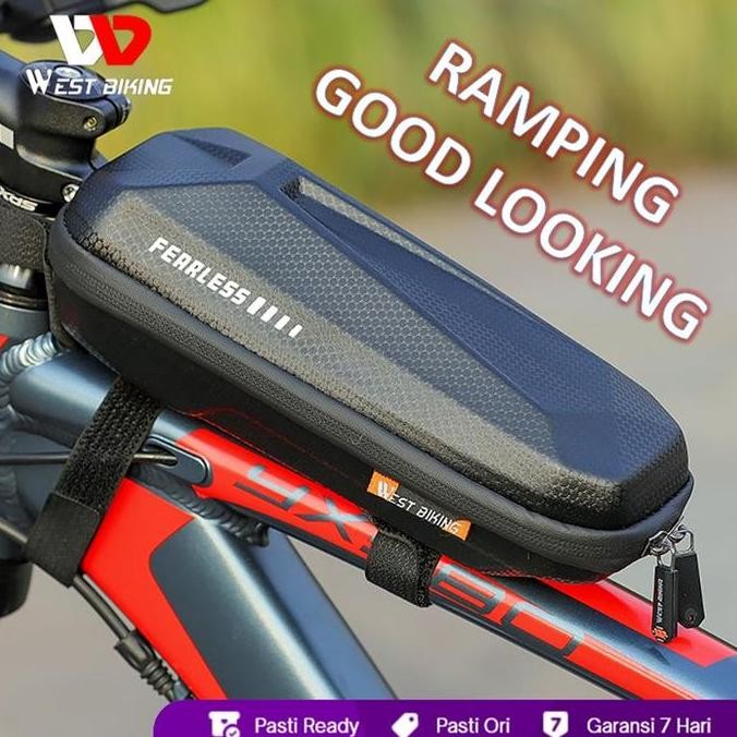 EVA+ 100% Hard Shell Top Tube Frame Bag 1,5 L by West Biking Tas Sepeda Import Tas Sepeda Frame Tas 