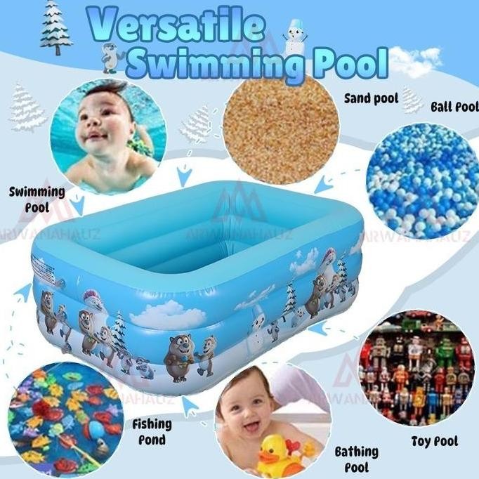 120Cm 150Cm 180Cm Kolam Renang Anak Jumbo 3Rings Kolam Renang Keluarga Tiup Besar Family Inflatable 