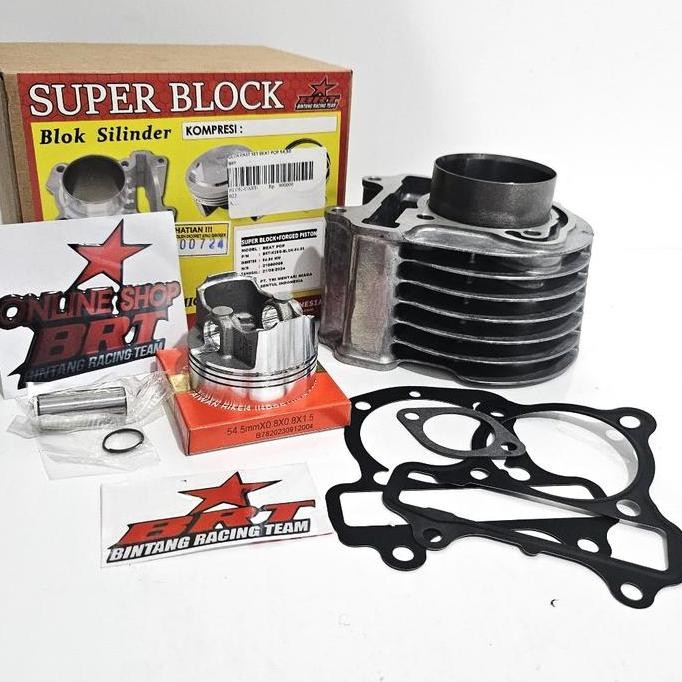 Blok Set Piston Cast Iron 54.50 Brt Beat Pop Beat Esp Scoopy Fi Vario 110 Fi Esp Starter Halus
