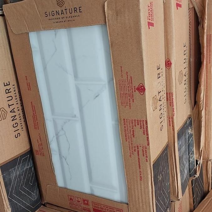 KERAMIK 25X40 bevel putih marble / keramik 25x40 bata marbel glossy