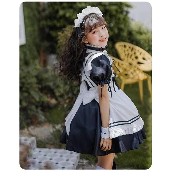 Ready  WetroseReady Stock Cute Soft Girl Anak Cewek Gadis Muda Japanese Lolita Maid Costume Cosplay 