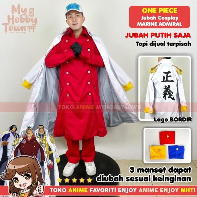 Ready  Jubah Cosplay Anime One Piece Marine Admiral Akainu Aokiji Kizaru
