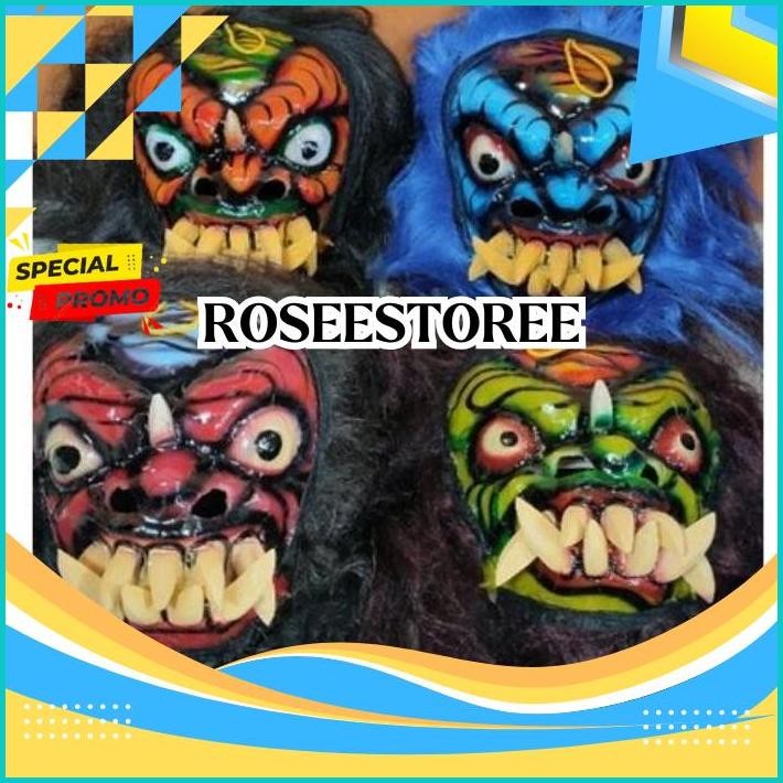 Topeng Buto Gedruk Mainan Anak Seram Asli Kayu MURAH