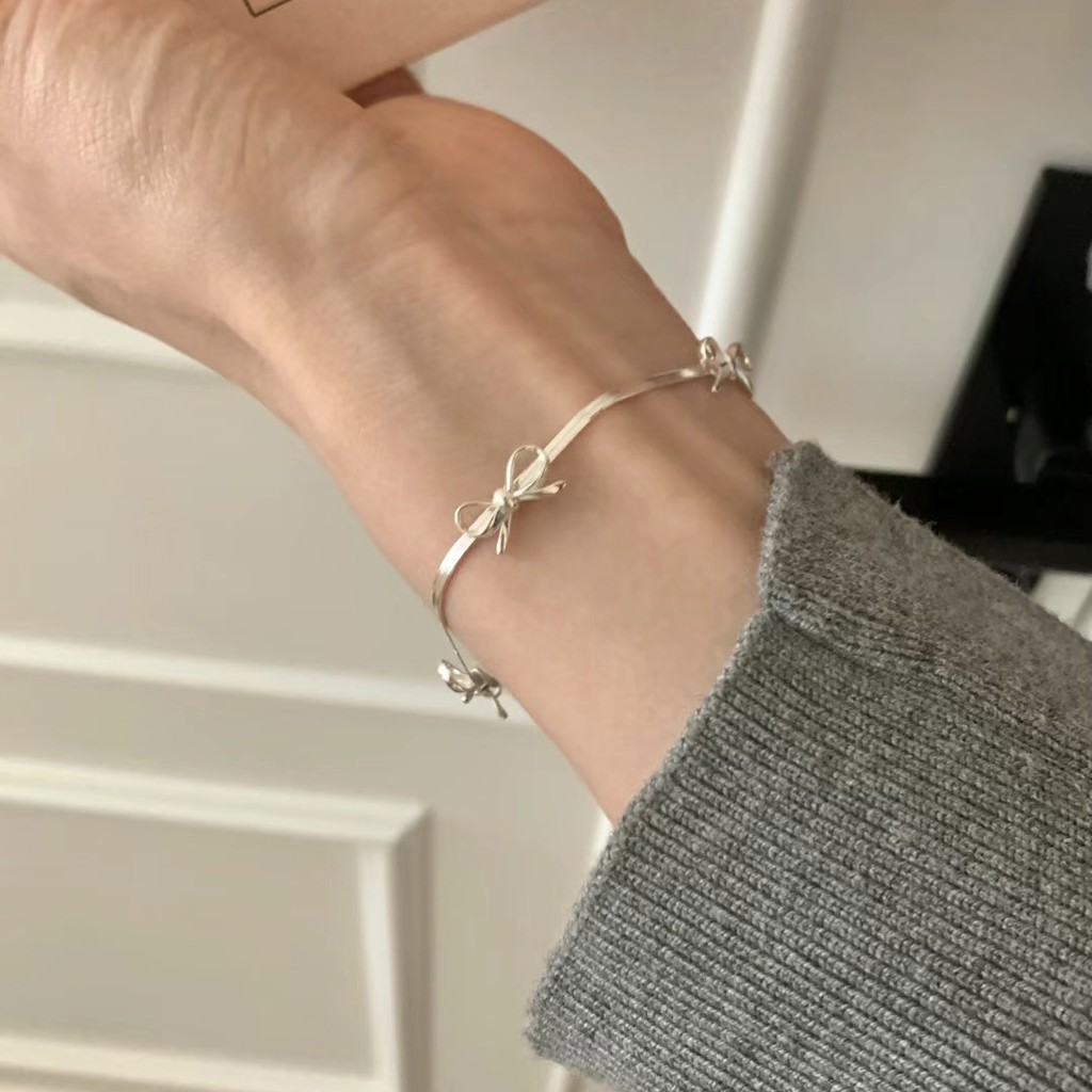 Aksesori Memori Ratu COD   Gelang rantai tulang ular hot bow hot berlapis perak untuk wanita