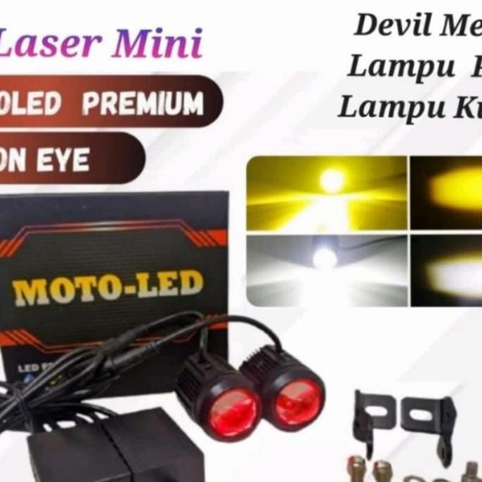 Lampu Tembak Motoled Premium Senja Merah Hi Low Putih Kuning