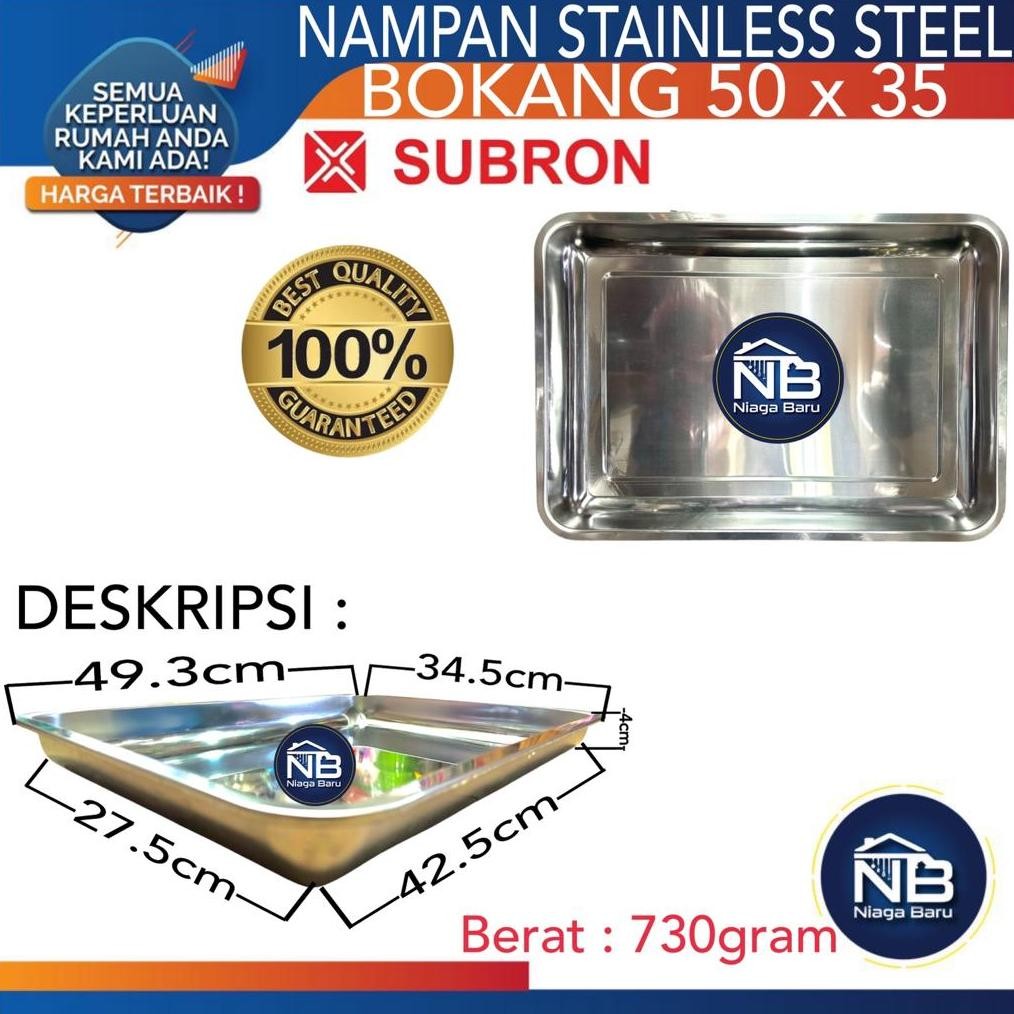 Nampan Stainless Steel Bokang 50 x 35 Cm Subron