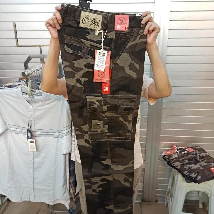 Ukuran 30 Celana Cargo Panjang Katun khusus Loreng Cardinal Original LA