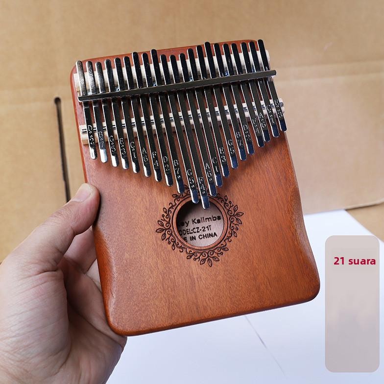 Kalimba 21 Kunci Kayu - Gitar Jempol Mini Portabel - Rekomendasi untuk Pemula