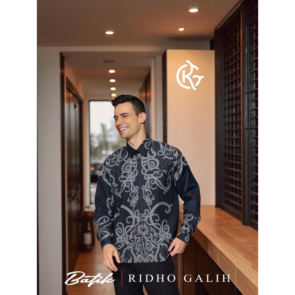 Batik Ridho Galih - Kemeja Batik Slimfit Lengan Panjang Bahan Katun Turkey